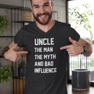 Uncle The man they myth the bad influence rich uncle family reunion funny tshirt